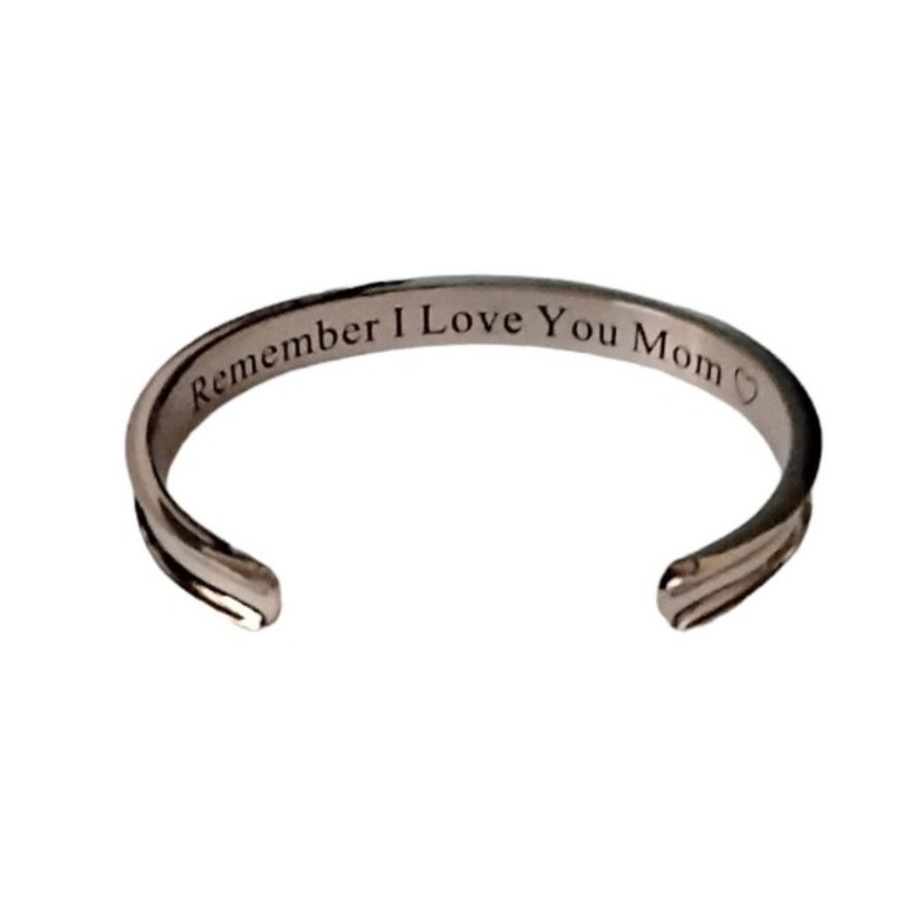 Udobuy Mother's Gift Engraved Hair Tie Bracelet Silver